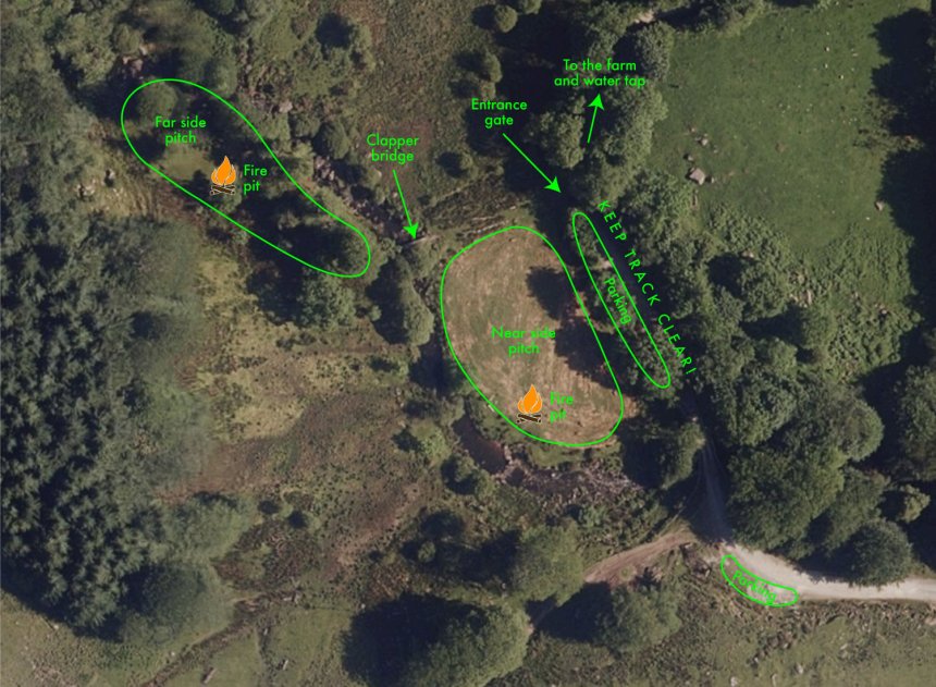 Riverside campsite map